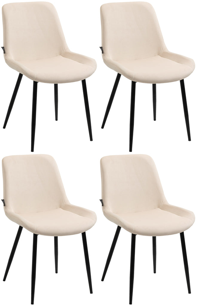 4er Set Esszimmerstühle Victoria Samt-Bezug