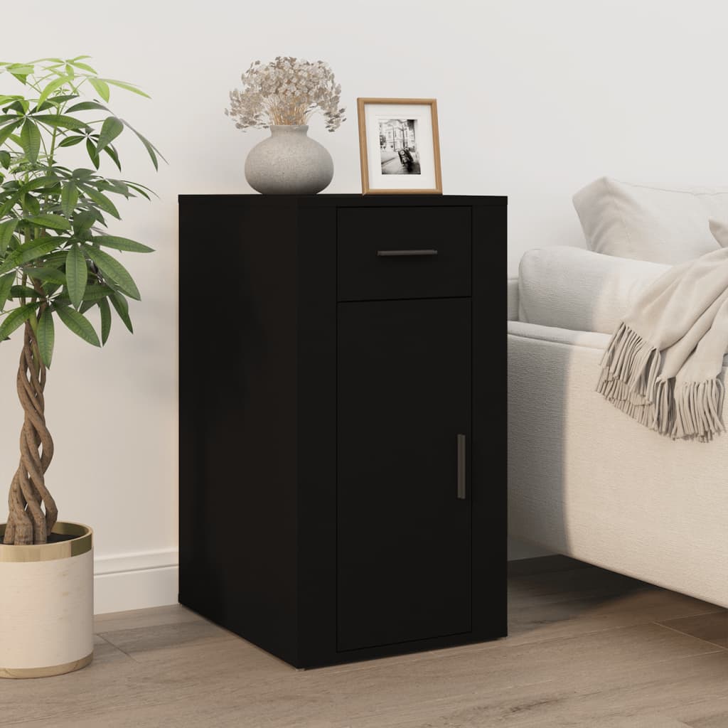 Büroschrank Schwarz 40x49x75 cm Holzwerkstoff